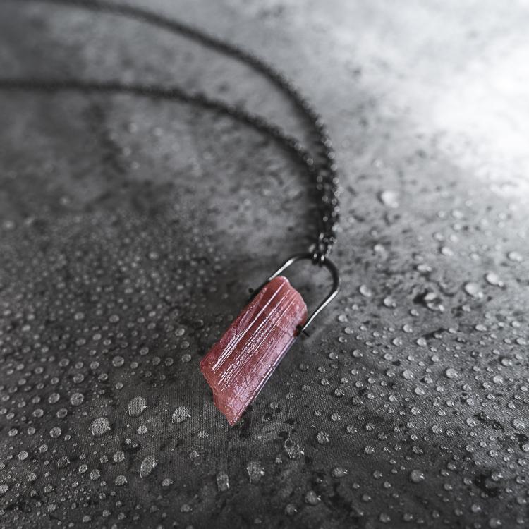 Amazing Rough Pink good Tourmaline Pendant