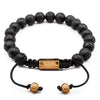 Lava Stone Bead Bracelet - 24kt Gold