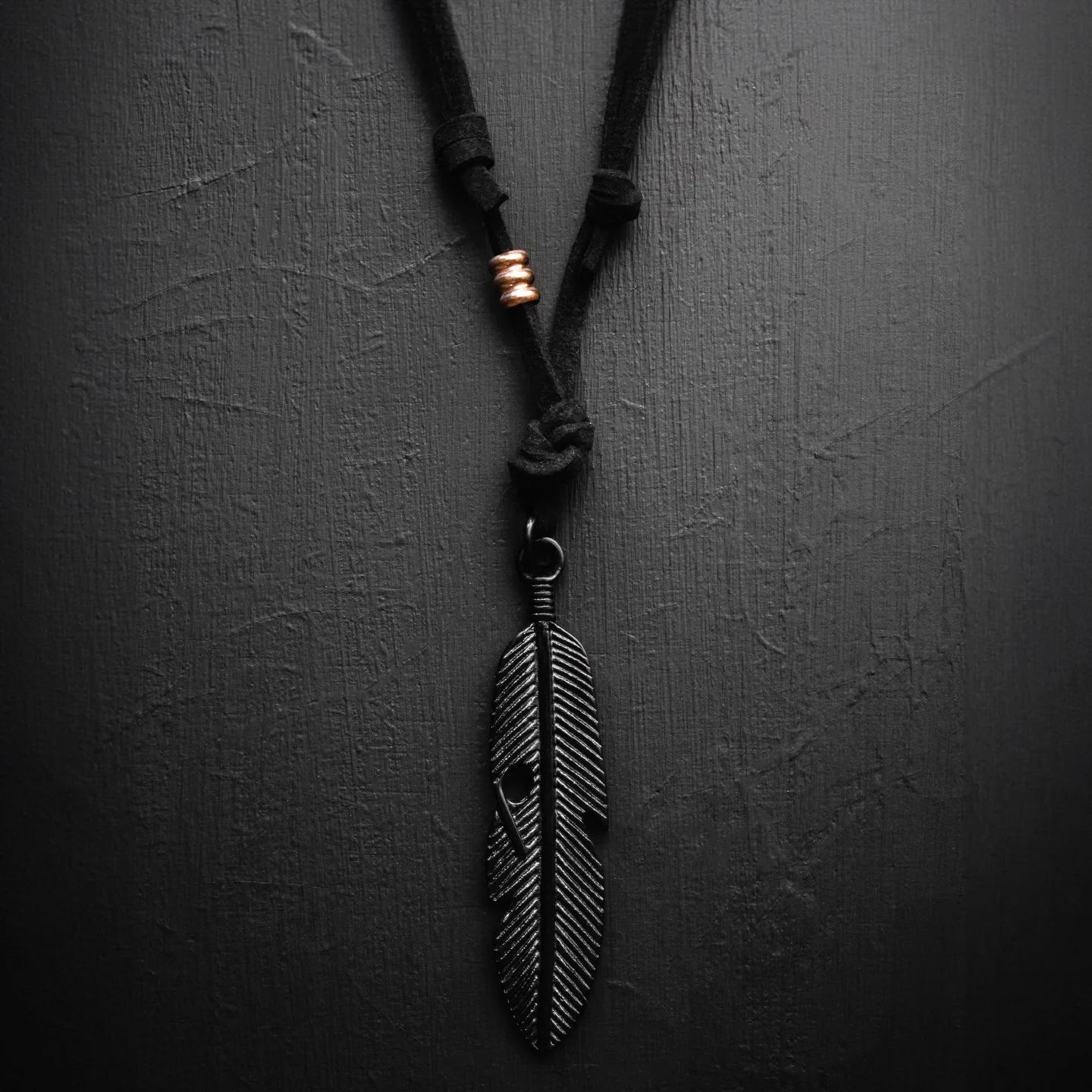 Adjustable Black Feather Necklace - RG&B