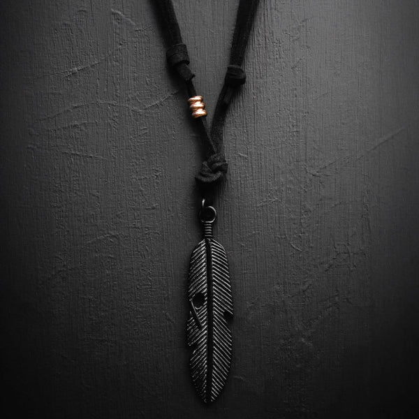 Adjustable Black Feather Necklace - RG&B