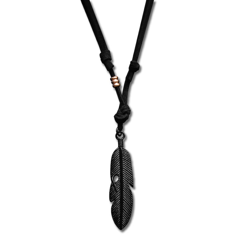 Adjustable Black Feather Necklace - RG&B