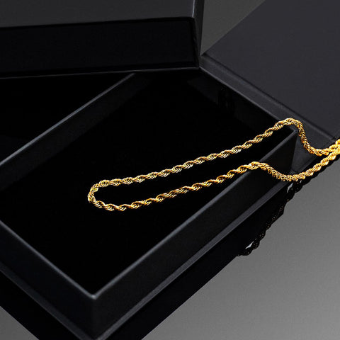 Bar & Rope Necklace Set (24kt Gold) - 2 Pack