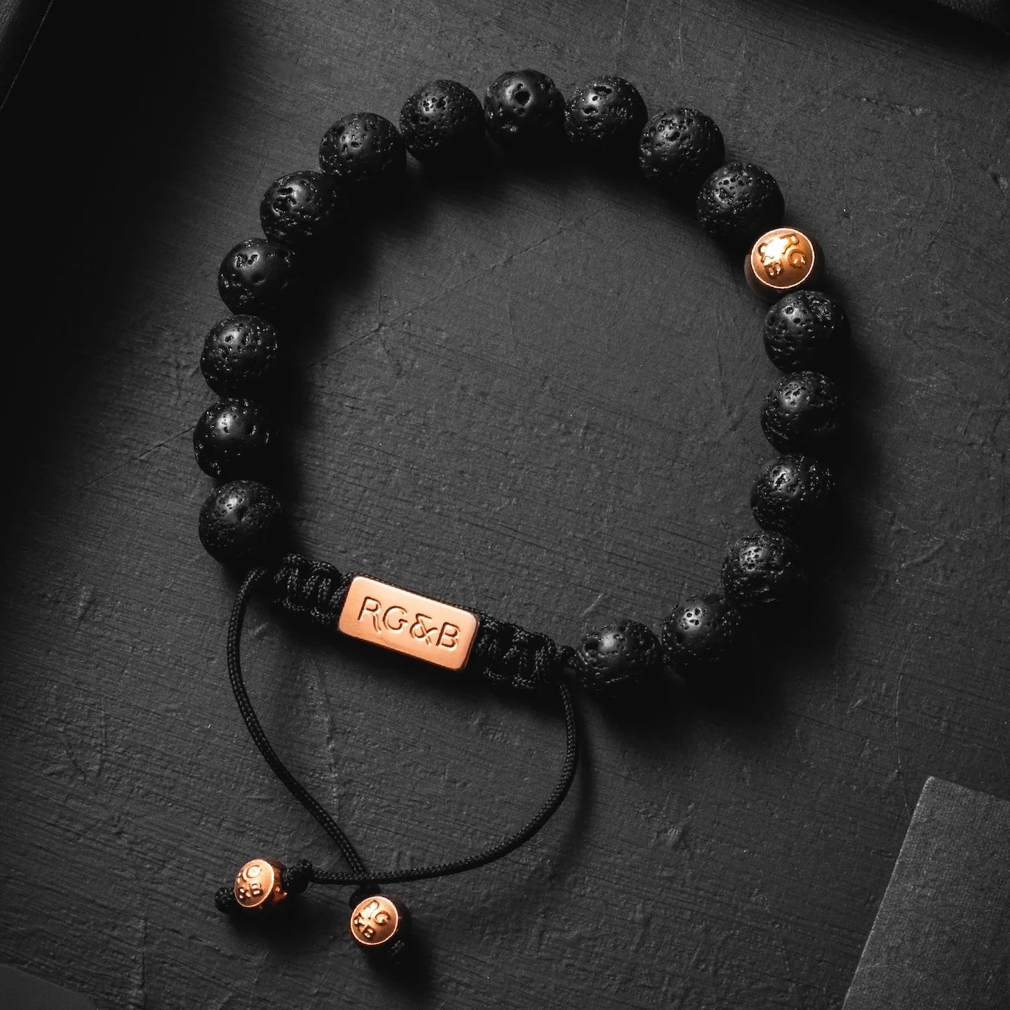 Premium 8mm Lava Stone Bead Bracelet with premium waxed cord and string for a custom fit