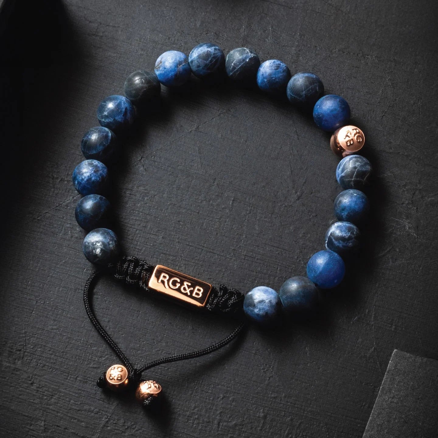 Premium 8mm Sodalite Bead Bracelet with premium waxed cord and string for a custom fit