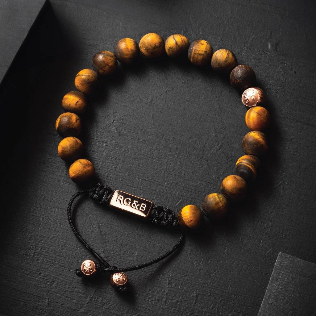 Premium 8mm Yellow Tiger Eye Bead Bracelet with premium waxed cord and string for a custom fit