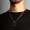 Rectangle Pendant (24kt Gold & Black)