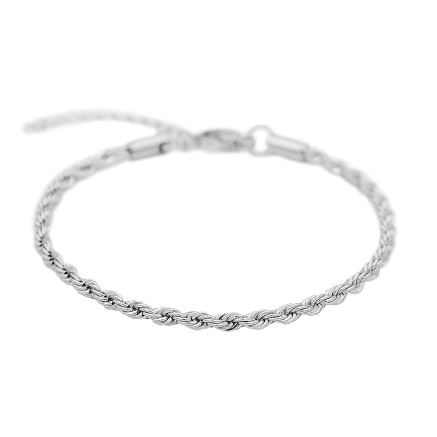 Our Silver Rope Chain Bracelet features our premium silver rope chain and signature polished clasp.