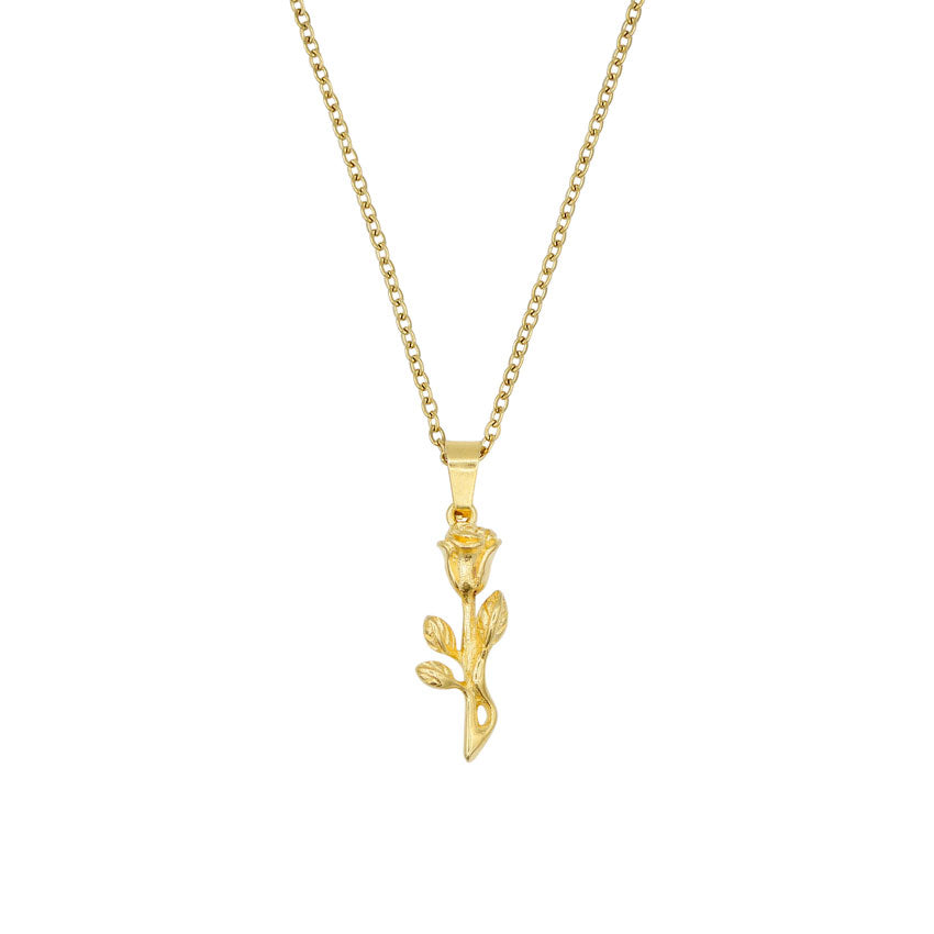 Our Gold Rose Necklace features our Signature Gold Rose Pendant and Link Chain. The Perfect piece for any wardrobe.