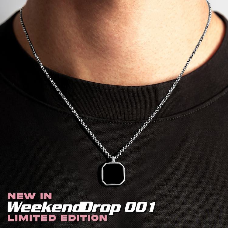 Silver Gemstone Pendant Necklace - WknDrop 001