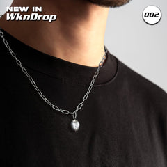 Pearl & Chain Pendant Necklace - WknDrop 002