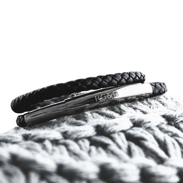 Woven Adjustable Double - Silver & Black