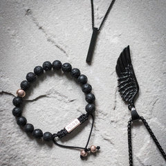 Minimal Bar Necklace - All Black