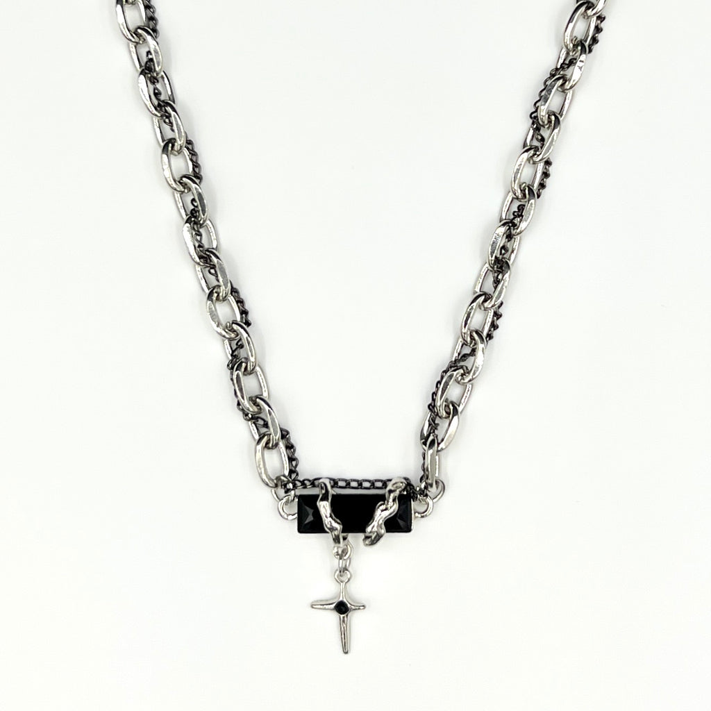 Our Black Onyx & Silver Chain Necklace has been hand crafted using the highest quality silver & black link chain and our black onyx pendant, handcrafted and made to last.