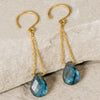 Labradorite Drop Earrings - 18k Gold