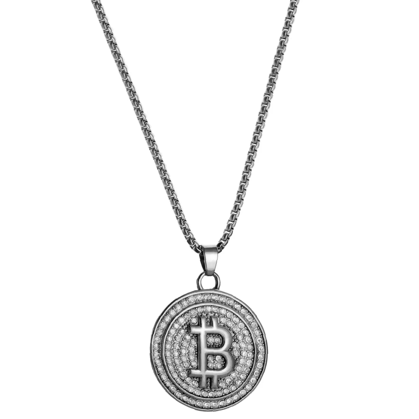 Bitcoin Necklace - Silver