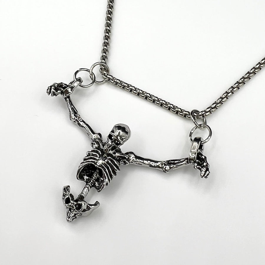 Silver Skeleton Pendant Necklace