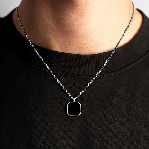 Our Square Pendant Necklace has been crafted with our premium square pendant and signature rolo chain.