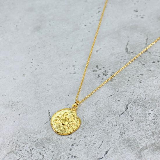 Cancer Star Sign Necklace - Fine chain necklace featuring a delicate star sign pendant. Birth date June 21 - July 22 is for Cancer. Available in Silver, Gold, and Rose Gold.