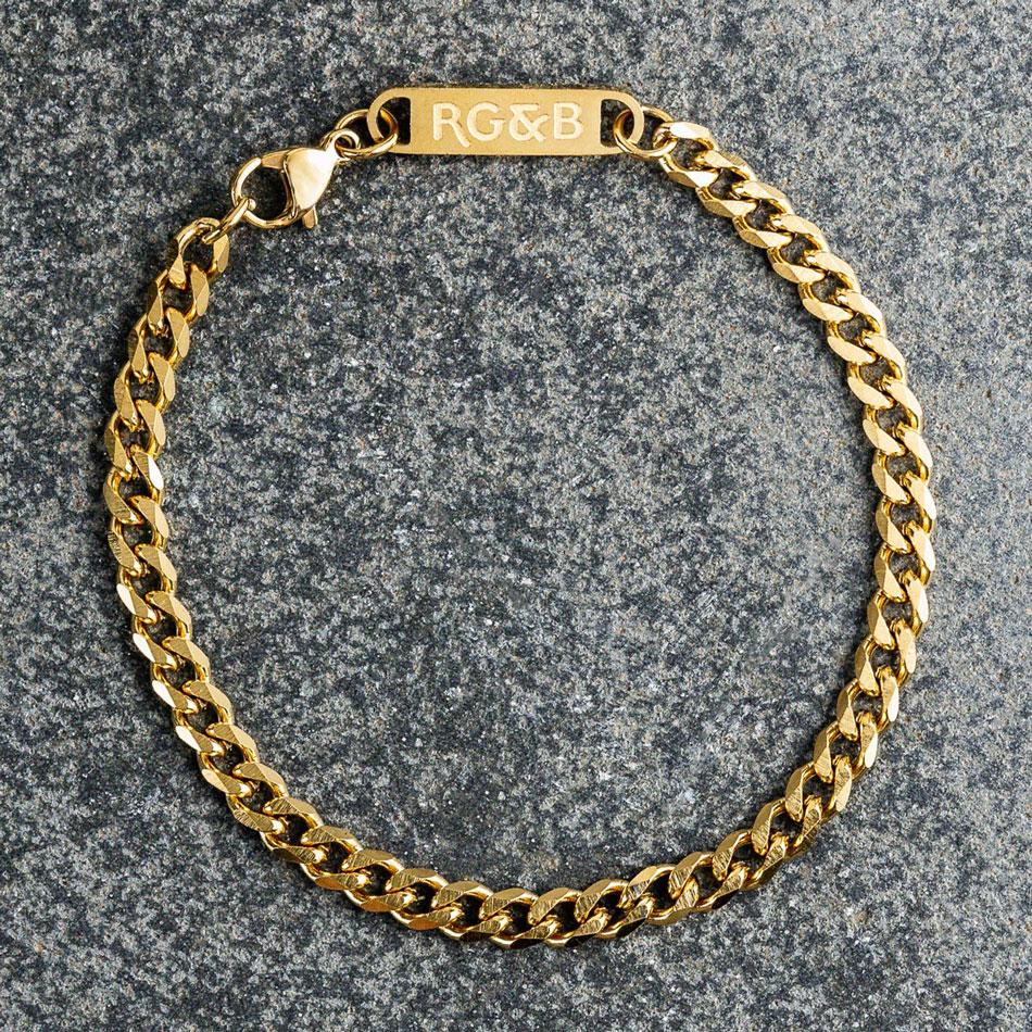 Shop Rubans Voguish 18K Gold Plated Cuban Link Bracelet Online at Rubans