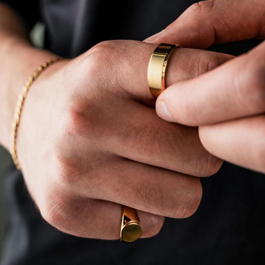 Minimal Ring in Brushed 24k Gold