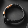 Limited Edition Bracelet - Our Limited Edition Bracelet in Rose Gold & Black Features a Woven Leather Bracelet with Polished Rose Gold & Black Hardware and our Signature RG&B Logo.