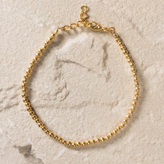 Gold Micro Bead Bracelet - Finely handcrafted micro beads, fashioned and shaped by hand to create a minimal unique staple piece to any outfit, essential bracelet to add to any jewelry collection.