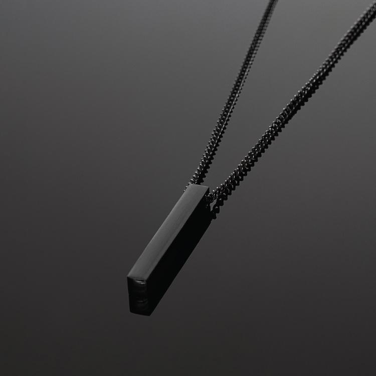 Black Razor Blade Pendant Necklace