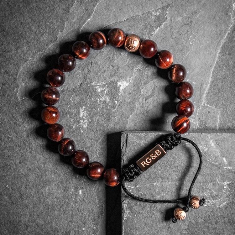 Red tiger eye men's on sale bracelet