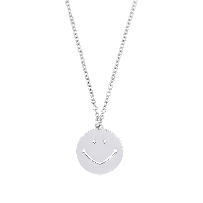 Our Silver Smile Pendant Necklace is available online today. Featuring Our Signature Smile Pendant & Silver Link Chain.