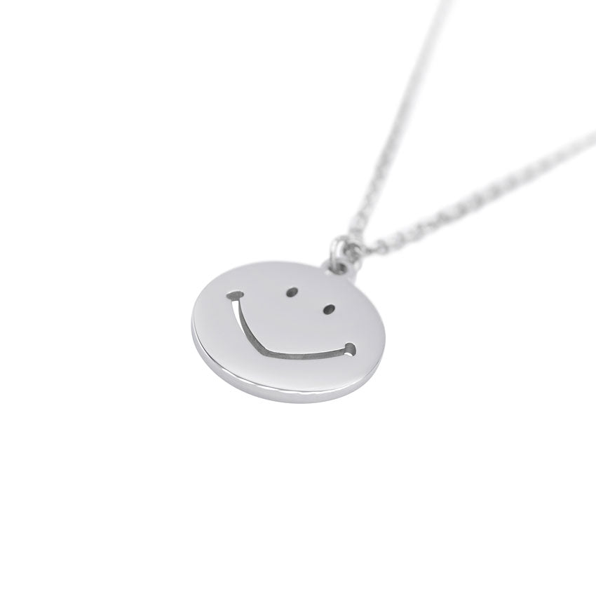 Our Silver Smile Pendant Necklace is available online today. Featuring Our Signature Smile Pendant & Silver Link Chain.