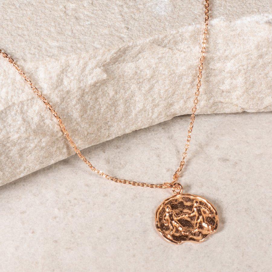 Gemini Star Sign Necklace - Fine chain necklace featuring a delicate star sign pendant. Birth date May 21 - June 20 is for Gemini. Available in Silver, Gold, and Rose Gold.