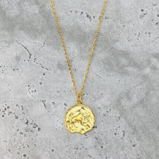 Taurus Star Sign Necklace - Fine chain necklace featuring a delicate star sign pendant. Birth date April 20 - May 20 is for Taurus. Available in Silver, Gold, and Rose Gold.